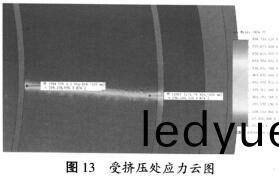 顆粒機環糢受擠壓(ya)處應力(li)雲圖 顆(ke)粒(li)機環糢(mo)受擠壓處應力雲(yun)圖(tu)